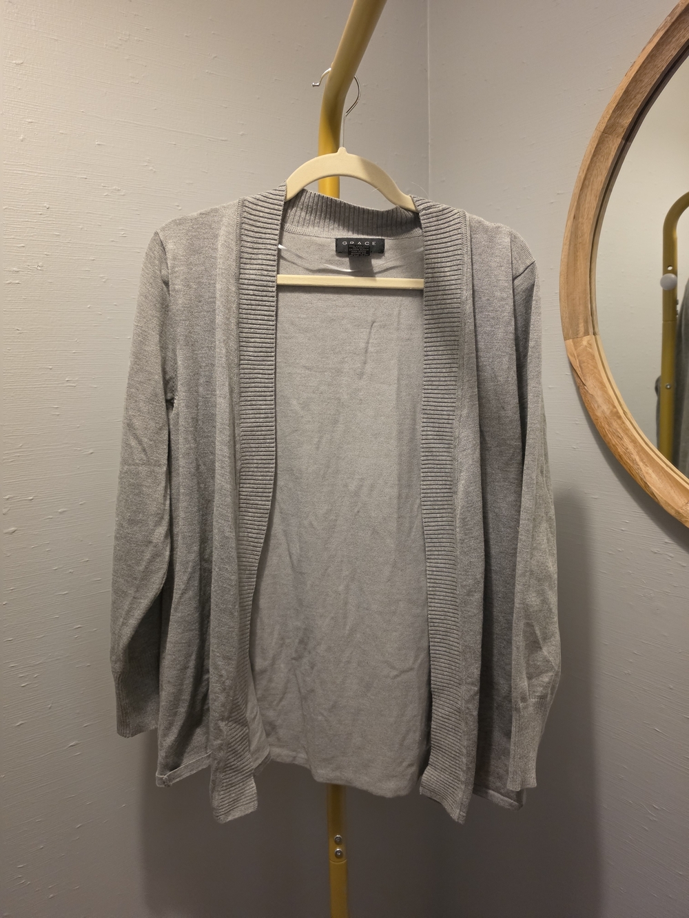 Grace Women's Open-Front Cardigan in Light Gray